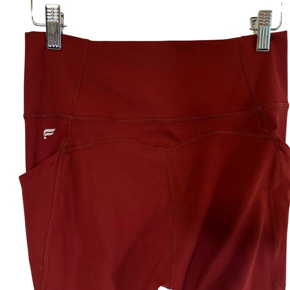 Fabletics PureLuxe Merlot Red 7/8 High Waisted Leggings, Size M/8 - Picture 6 of 7